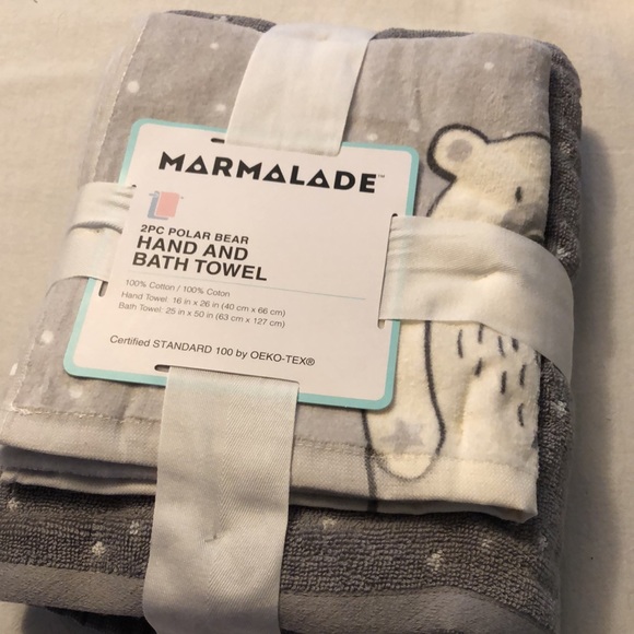 Bed Bath & Beyond Bath, Skin & Hair Marmalade 2pc Polar Bear Hand And Bath Towel Poshmark